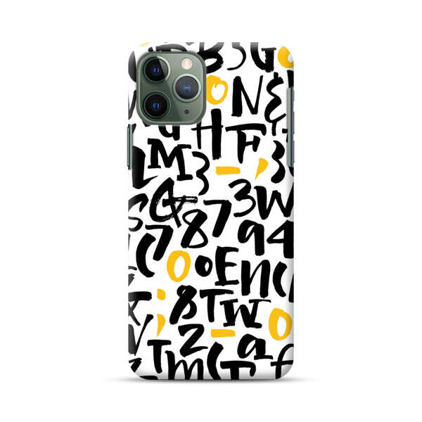 Abstract Typography Letter Number Pattern iPhone 11 Pro Hard Case