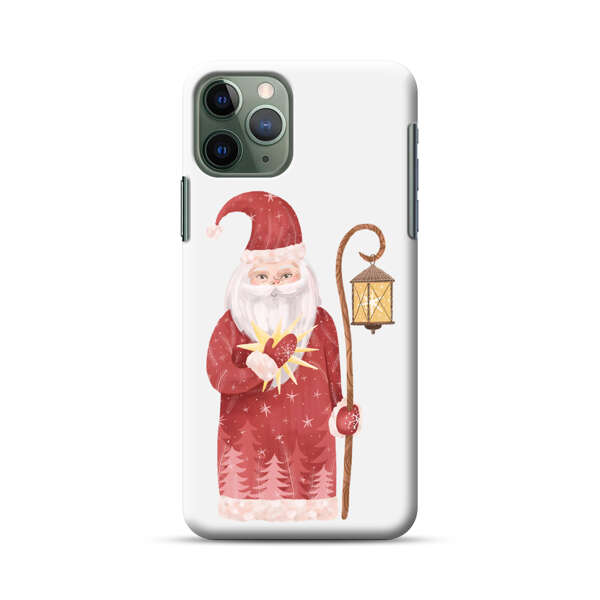 Charming Santa Claus Holding Glowing Heart and Lantern iPhone 11 Pro Hard Case