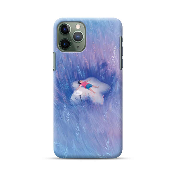 Child Relaxing in Dreamy Field iPhone 11 Pro Hard Case