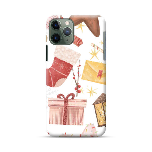 Christmas Festive Pattern with Gingerbread and Gifts iPhone 11 Pro Hard Case