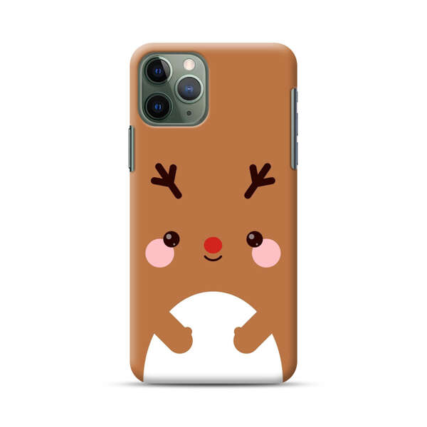 Cute Minimalist Reindeer Cartoon iPhone 11 Pro Hard Case
