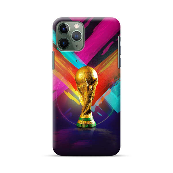 Golden Soccer Trophy with Colorful Abstract Background iPhone 11 Pro Hard Case