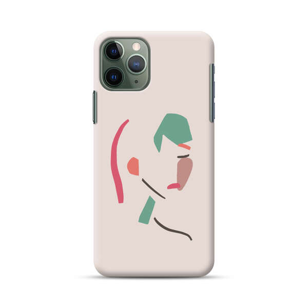 Minimalist Abstract Line Art Woman Face iPhone 11 Pro Hard Case
