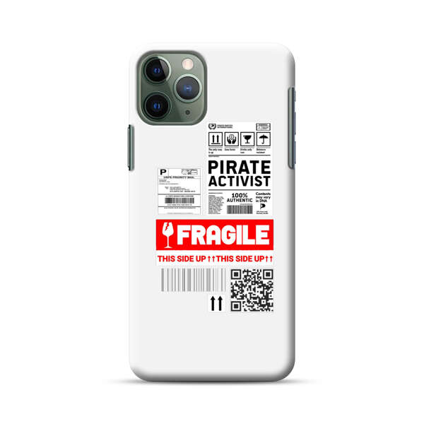 Pirate Activist Fragile Shipping Label iPhone 11 Pro Hard Case