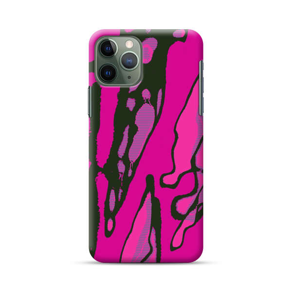 Vibrant Abstract Magenta Black Pattern iPhone 11 Pro Hard Case