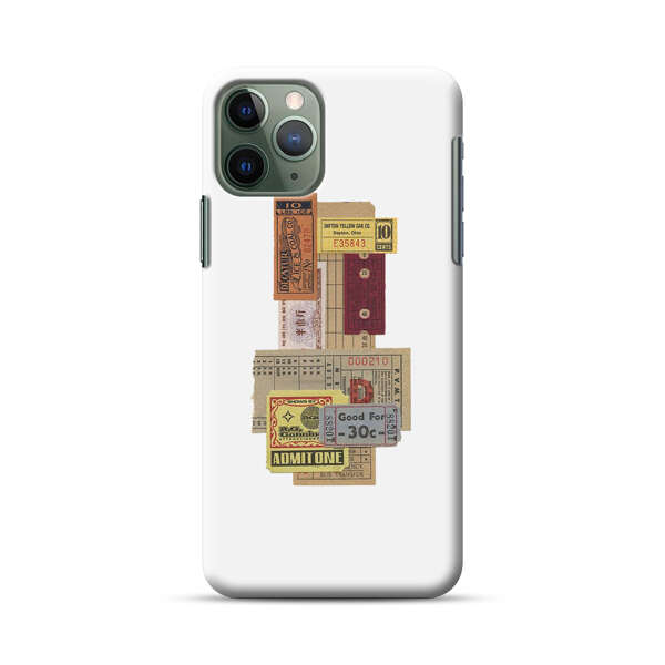 Vintage Admission and Raffle Tickets Collage iPhone 11 Pro Hard Case