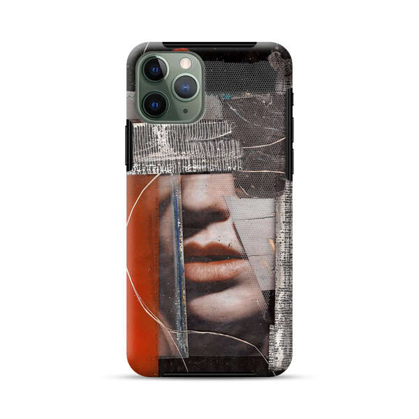 Abstract Collage Close Up Face iPhone 11 Pro Impact Case