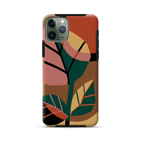 Abstract Geometric Leaves Design iPhone 11 Pro Impact Case