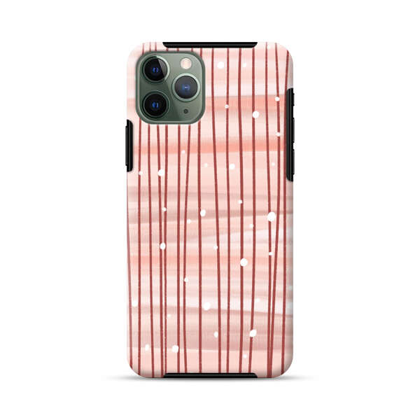 Abstract Vertical Lines Pink Pattern iPhone 11 Pro Impact Case