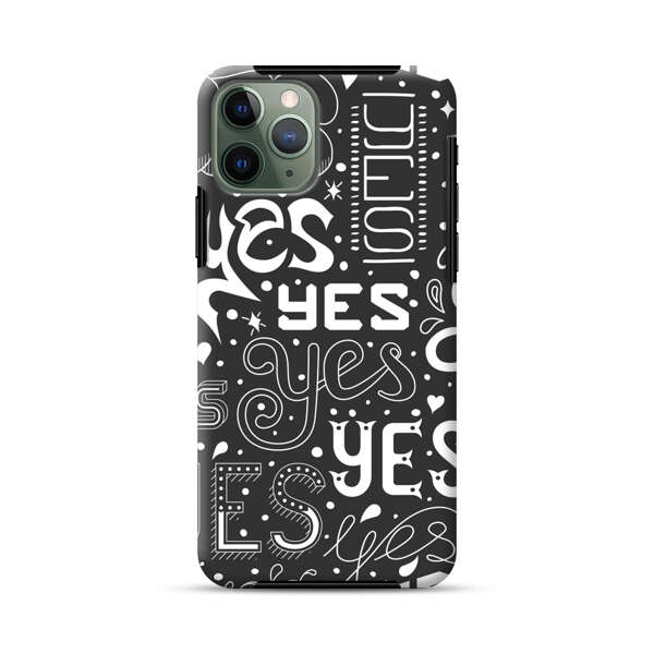 Bold Playful Typography Yes Pattern iPhone 11 Pro Impact Case