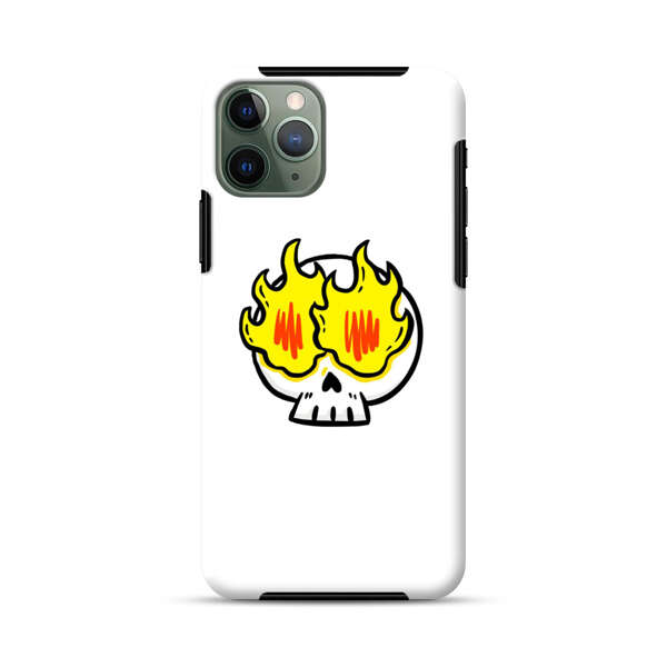 Cartoon Skull with Flames iPhone 11 Pro Impact Case