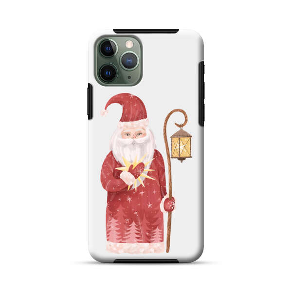 Charming Santa Claus Holding Glowing Heart and Lantern iPhone 11 Pro Impact Case