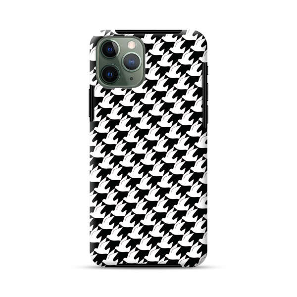 Classic Black and White Houndstooth Pattern iPhone 11 Pro Impact Case