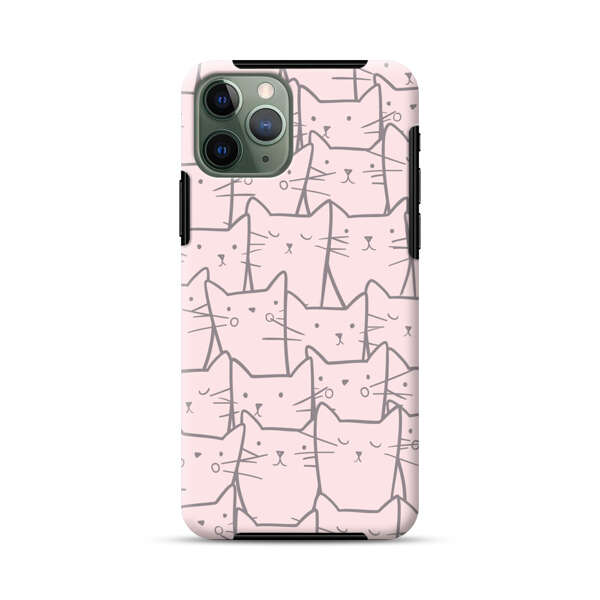 Cute Hand Drawn Cat Pattern iPhone 11 Pro Impact Case