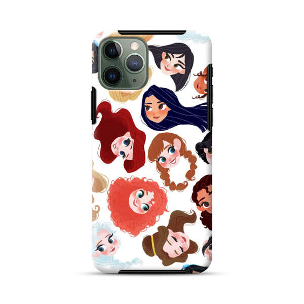 Diverse Animated Girl Faces iPhone 11 Pro Impact Case