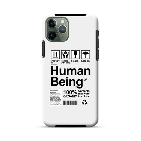 Human Being Fragile Label Design iPhone 11 Pro Impact Case