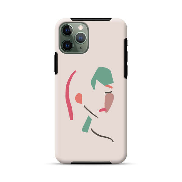 Minimalist Abstract Line Art Woman Face iPhone 11 Pro Impact Case