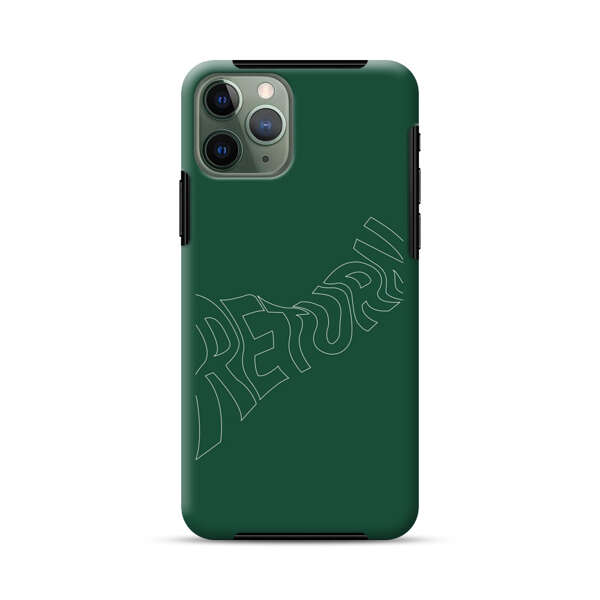 Minimalist Green Wavy Return Text iPhone 11 Pro Impact Case