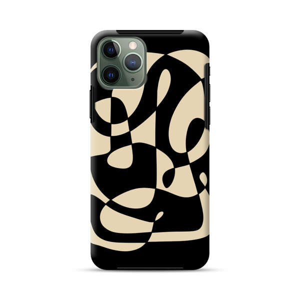 Modern Abstract Beige and Black Geometry iPhone 11 Pro Impact Case