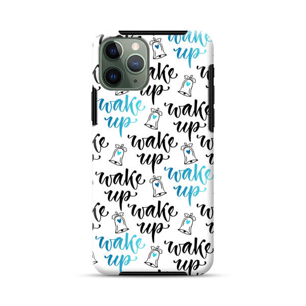 Motivational wake up call lettering pattern iPhone 11 Pro Impact Case
