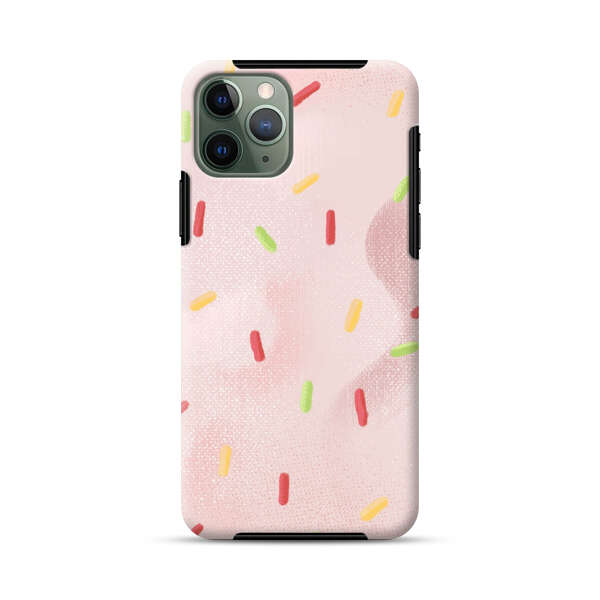 Pastel Pink Sprinkles Pattern iPhone 11 Pro Impact Case