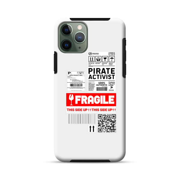 Pirate Activist Fragile Shipping Label iPhone 11 Pro Impact Case