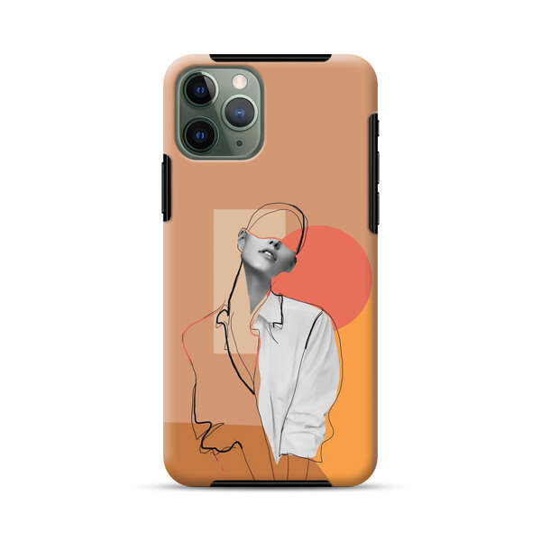 Stylish Abstract Portrait Art iPhone 11 Pro Impact Case