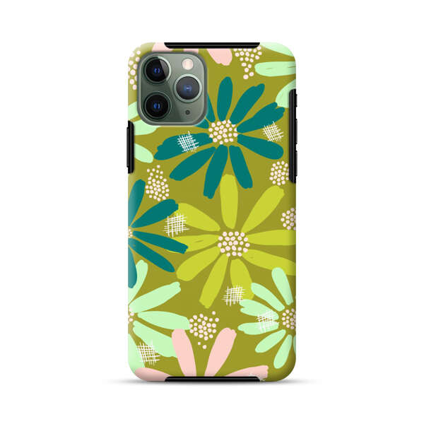 Vibrant Floral Daisy Pattern iPhone 11 Pro Impact Case