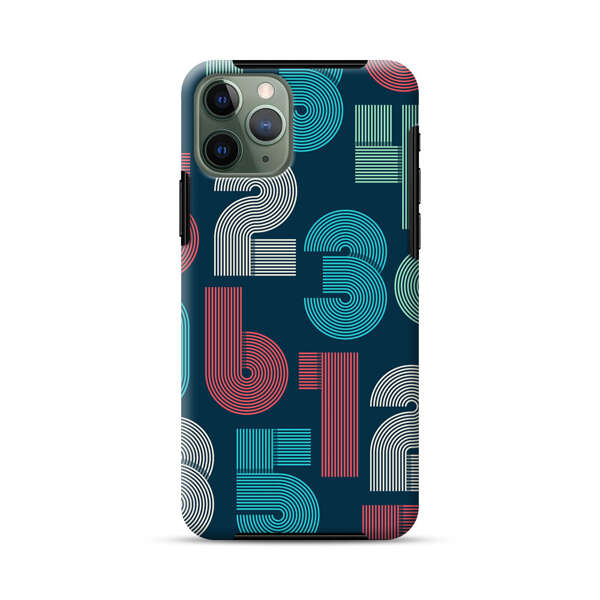 Vibrant Seamless Pattern of Colorful Stylized Numbers iPhone 11 Pro Impact Case