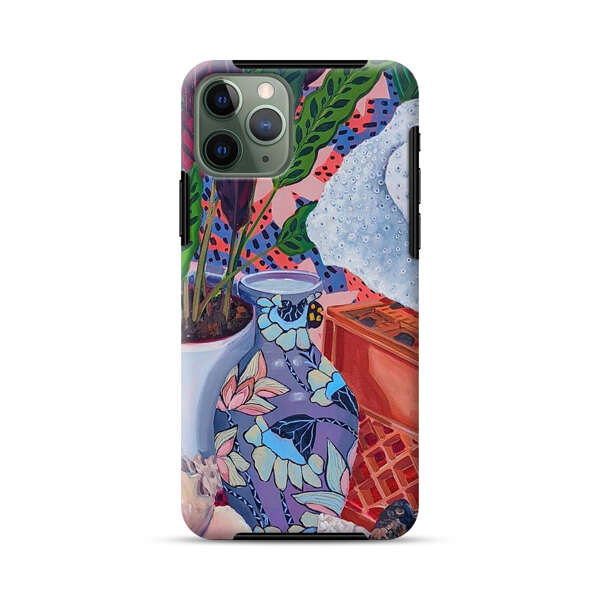 Vibrant Still Life with Plants and Vase iPhone 11 Pro Impact Case