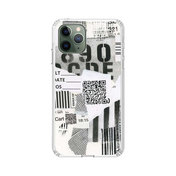 Abstract Collage Torn Paper Barcodes iPhone 11 Pro Max Case