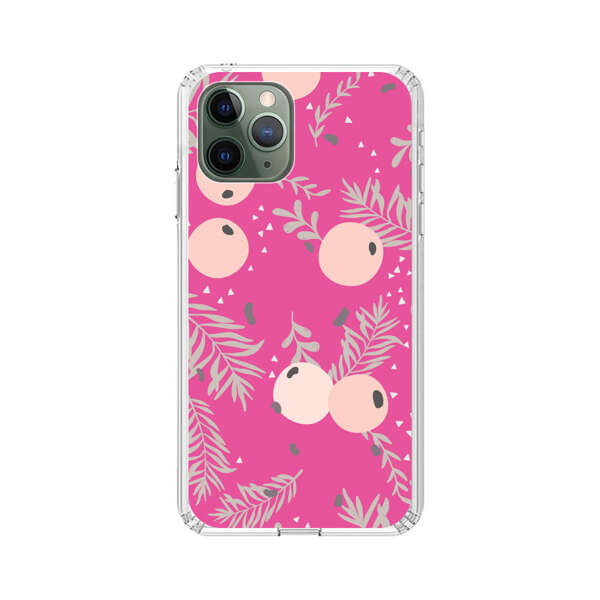 Berries Floral Pattern Pink Background iPhone 11 Pro Max Case