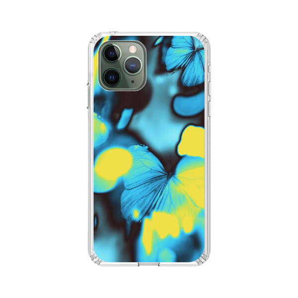 Blue Butterflies Glowing Abstract Background iPhone 11 Pro Max Case