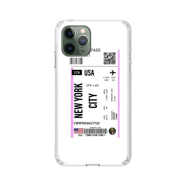 Boarding Pass New York City Flight Ticket iPhone 11 Pro Max Case