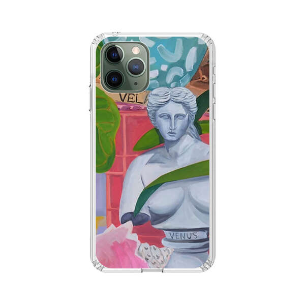 Classical Venus Bust with Green Leaves and Vibrant Vases iPhone 11 Pro Max Case