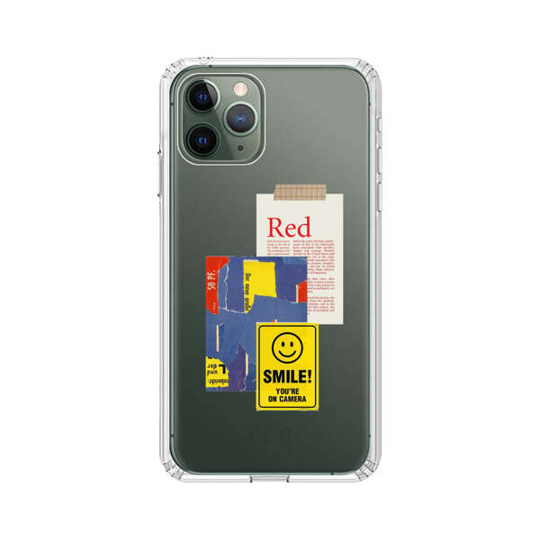 Collage Torn Paper Smiley Face Yellow Sign iPhone 11 Pro Max Case