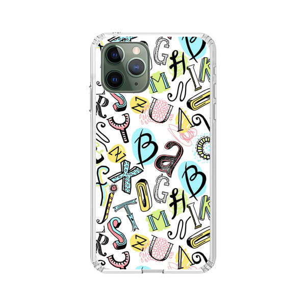 Colorful Scattered Alphabet Letters Pattern iPhone 11 Pro Max Case
