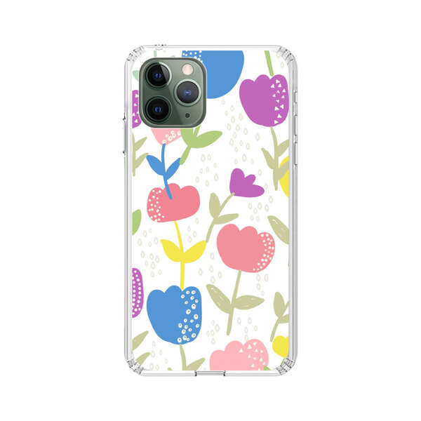 Colorful Tulip Floral Pattern iPhone 11 Pro Max Case