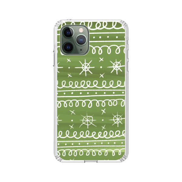 Green White Stars Loop Pattern iPhone 11 Pro Max Case