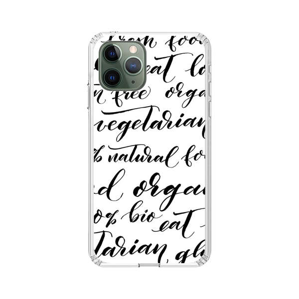 Healthy Food Lifestyle Calligraphy Pattern iPhone 11 Pro Max Case