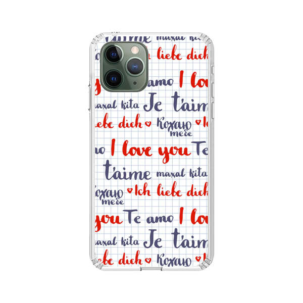 Love Message Multilingual Pattern iPhone 11 Pro Max Case