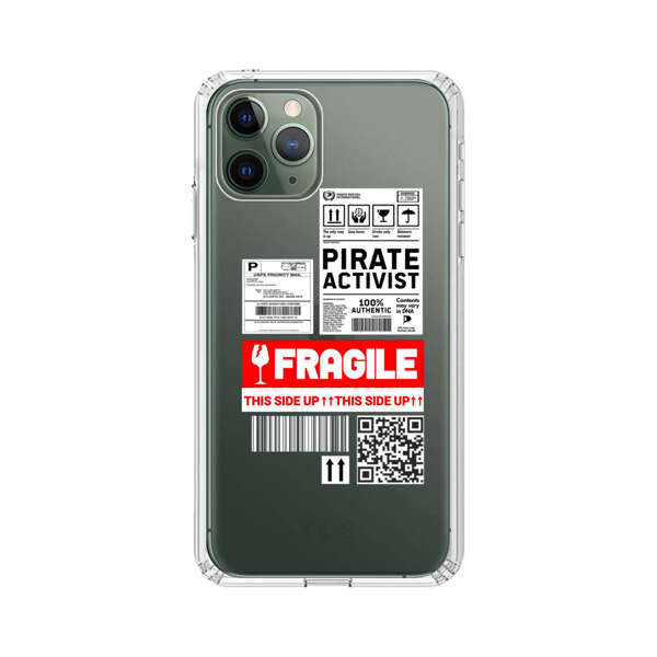 Pirate Activist Fragile Shipping Label iPhone 11 Pro Max Case