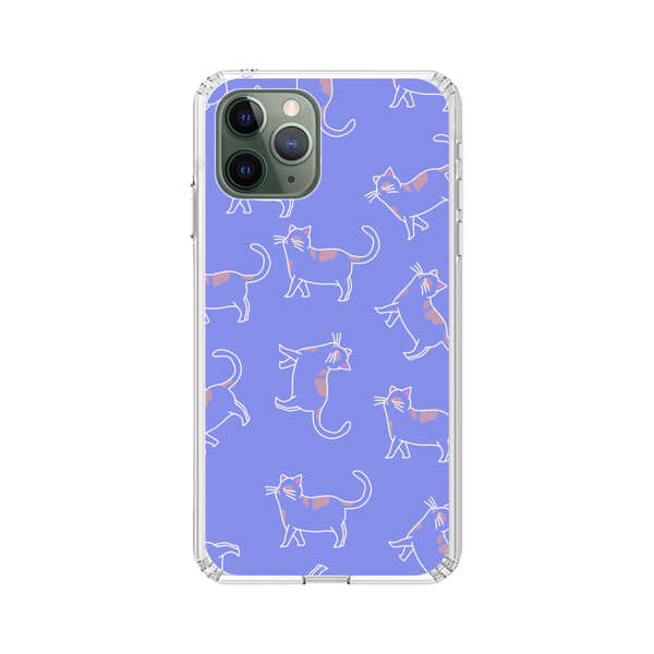Playful Cartoon Cats on Purple Background iPhone 11 Pro Max Case