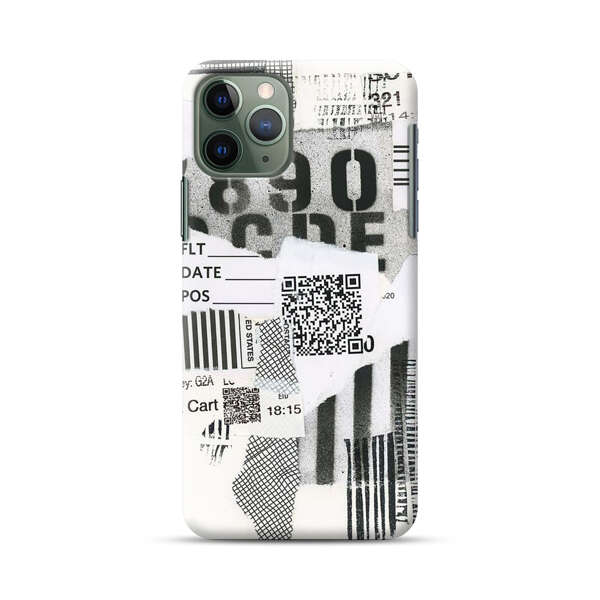 Abstract Collage Torn Paper Barcodes iPhone 11 Pro Max Hard Case