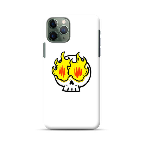 Cartoon Skull with Flames iPhone 11 Pro Max Hard Case