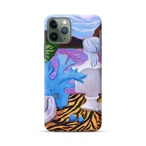 Classical Statues and Tropical Plants by the Ocean iPhone 11 Pro Max Hard Case
