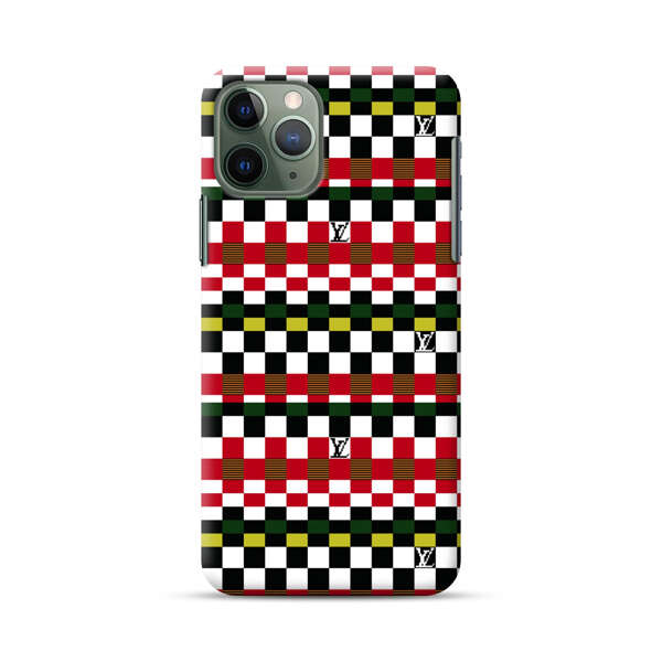 Colorful Checkerboard Stripes Pattern iPhone 11 Pro Max Hard Case