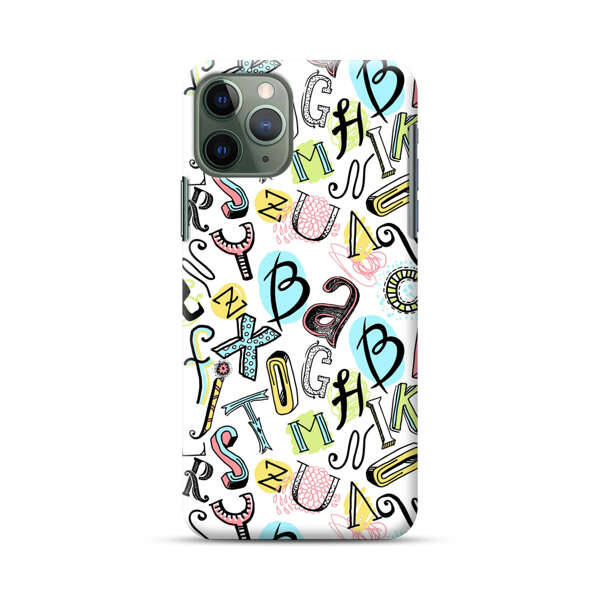 Colorful Scattered Alphabet Letters Pattern iPhone 11 Pro Max Hard Case