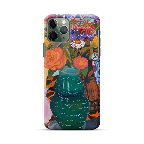 Colorful Still Life with Flower Vases and Shell iPhone 11 Pro Max Hard Case