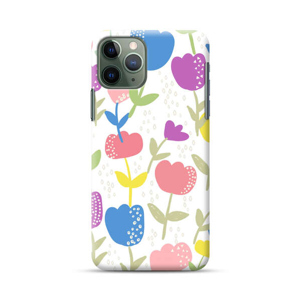 Colorful Tulip Floral Pattern iPhone 11 Pro Max Hard Case